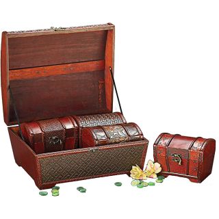 Deep Brown Faux Weaved Leather Boxes (Set of 4) Today $56.99