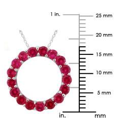10k Gold July Birthstone Small Prong set Created Ruby Circle Necklace