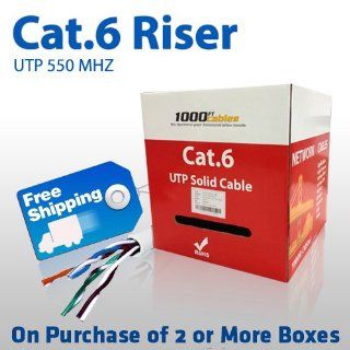 1000FT SOLID CAT6 NETWORK CABLE PULL BOX WHITE RISER (CMR