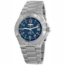 Breitling Mens Colt GMT Stainless Steel Blue Face Watch