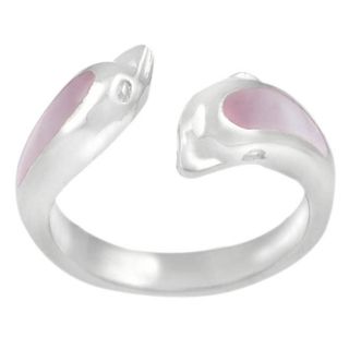 Tressa Sterling Silver Pink Mother of Pearl Dolphin Ring