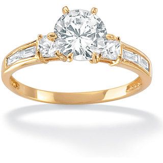 Ultimate CZ 10k Yellow Gold Clear Cubic Zirconia Ring