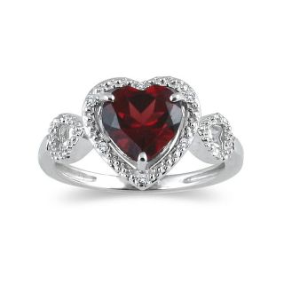 10k White Gold Garnet and Diamond Heart Ring (H I, I1 I2) Today $239