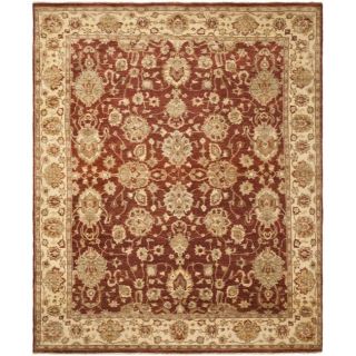 Pakistani Hand knotted Peshawar Red/ Beige Wool Rug (8 x 10
