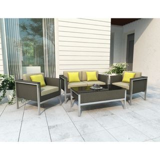 Sonax Lakeside 5 piece Patio Furniture Set in River Rock Weave