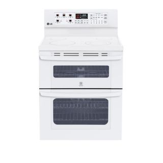 LG White 6.7 cu ft Double Oven Electric Range