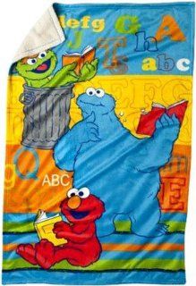 Sesame Street ABC 123 Plush Toddler Blanket Home