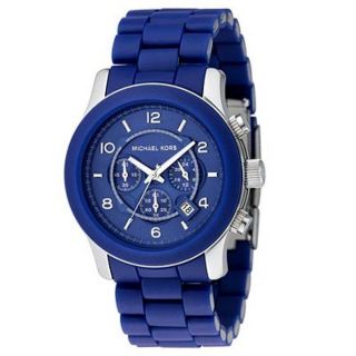 Michael Kors Mens Blue Polyurethane Strap Chronographic Watch