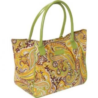 Tote, Style 98 122, Green Paisley with Green Handle