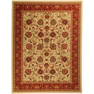 Non Skid Ottohome Ivory Floral Traditional Area Rug (33 x 5