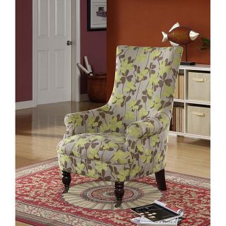 Flower Fabric Lounge Chair with Espresso Legs Today $592.99
