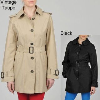 Hilary Radley Womens Single Breasted Trench Coat