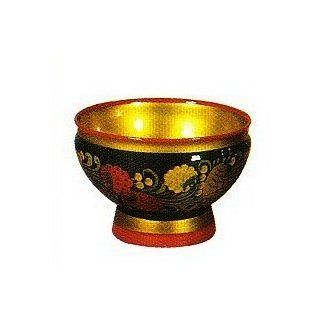 Khohloma Wooden Decorative Bowl * 60 x 90 mm # x.127 
