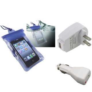 BasAcc Blue Waterproof Bag/ Travel/ Car Charger for Apple iPhone 5