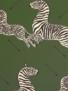 Scalamandre Zebras   Serengeti Green Wallpaper  
