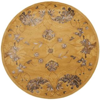 Handmade Majestic Gold N.Z. Wool and Viscose Rug (6 Round) Today $