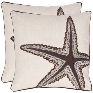 Starfish 18 inch Beige/ Brown Decorative Pillows (Set of 2