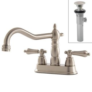 Geyser Brushed Nickel Bathroom Faucet with Pop up Drain