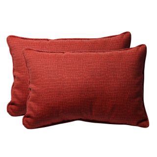 Decorative Red Animal Print Rectangle Outdoor Toss Pillows (Set of 2
