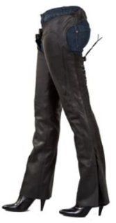 Womens Motorcycle Low Rise Cowhide Leather Chaps Sports