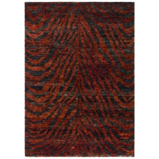Hand knotted Vegetable Dye Tiger Red/ Black Rug (8 x 10) Today $502