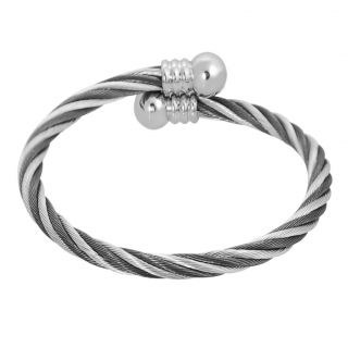 Stainless Steel Twisted Wire Cuff Bracelet