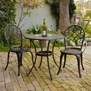 Christopher Knight Home Angeles Cast Aluminum Outdoor Bistro Furniture