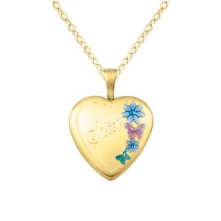 Silver and 14k Gold Sister Flowers Heart shaped Locket Necklace