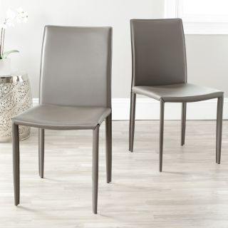 Safavieh Jazzy Bonded Leather Grey Side Chair (Set of 2) Today $159