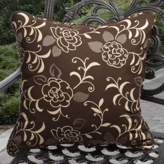 Clara Outdoor Gibson Chocolate Brown Throw Pillows Made with Sunbrella