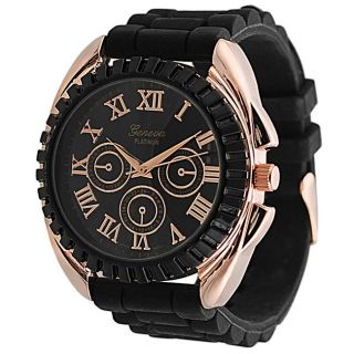 Geneva Platinum   Reloj de hombre, con pulsera de silicona estilo