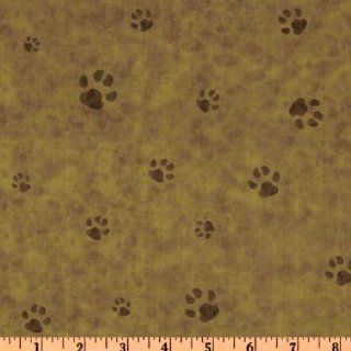 44 Wide Dog Days Paw Prints Brown Fabric By The Yard