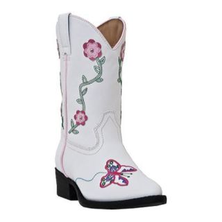 Girls Laredo Flower Power White Polyurethane/Pink Flower
