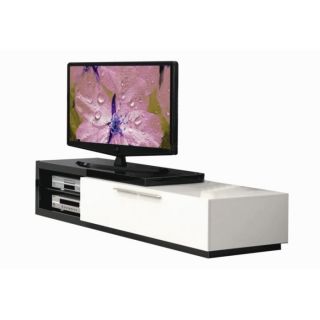 LEFTY banc TV HIFI 180 cm laqué noir et blanc   Achat / Vente MEUBLE