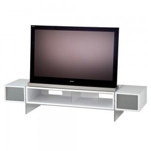 Meuble support TV Lounge white 187 cm Blanc   Achat / Vente MEUBLE TV