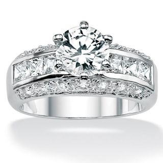 silver round and princess cubic zirconia ring msrp $ 157 00 sale $ 45