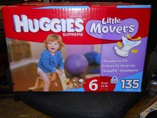  Huggies Diapers Supreme Little Movers Size 6 135 Count Baby