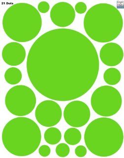 Polka Dot Circle Dots Wall Decals (21) Vinyl Lime Green