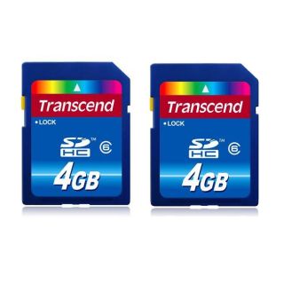 Transcend 4GB SDHC Flash Memory Card (Pack of 2) Today $15.49