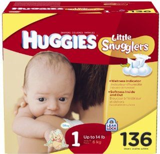 Huggies Little Snugglers Large Case Diapers Size 1 136ct