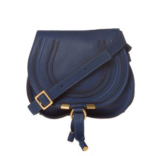 Chloe Marcie Mini Navy Leather Saddle Bag