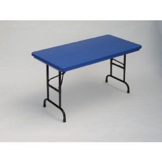 24 X 48 Folding Table   Adjustable   Blue (Blue with Black
