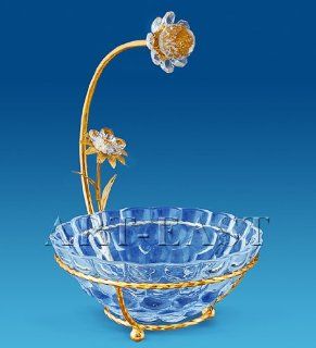 24k Gold Plated Crystal Candy Bowl Decorated with
