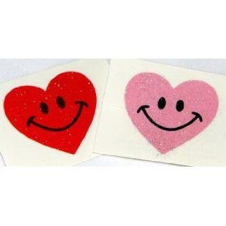  Smile Face Heart Glitter Tattoos (144 Pack)