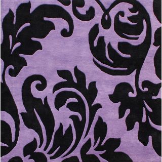 Alliyah Handmade Purple New Zealand Blend Wool Rug Wool Rug (6 Square