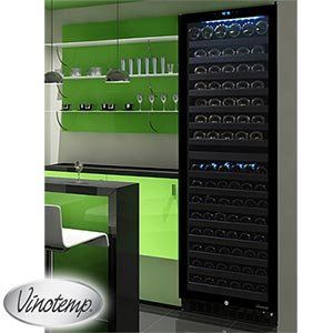 Vinotemp 142 Bottle Dual Zone Wine Cooler Black Cabinet