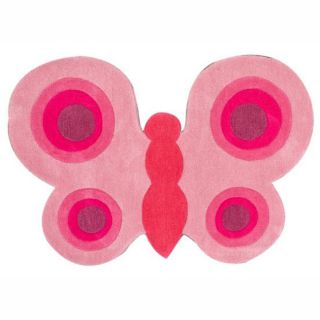 Handmade Kids Butterfly Pink Rug (3 x 43)
