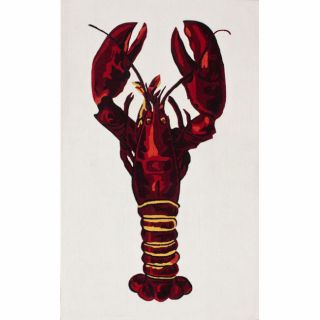 Handmade Luna Deco Lobster Ivory Rug (5 x 8)