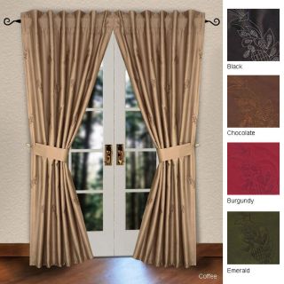 Embroidered Pleated Pole Top 86 inch Curtains