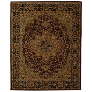 Handmade Heritage Tabriz Red/ Black Wool Rug (6 x 9)